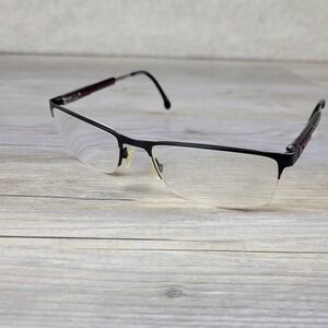 Carrera Eyeglasses Frames 8835 003 Black Red Rectangular Half Rim Mens 145mm